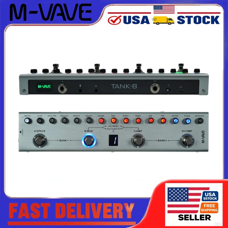 Groovebox Drum Machine - M-VAVE Tank-B Pedale Processore Multi-Effetto per