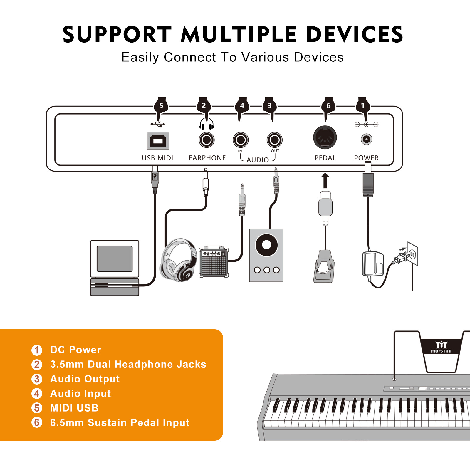 MUSTAR Pianoforte Digitale Por - Digital Piano 88 Key Weighted recensione e prezzo